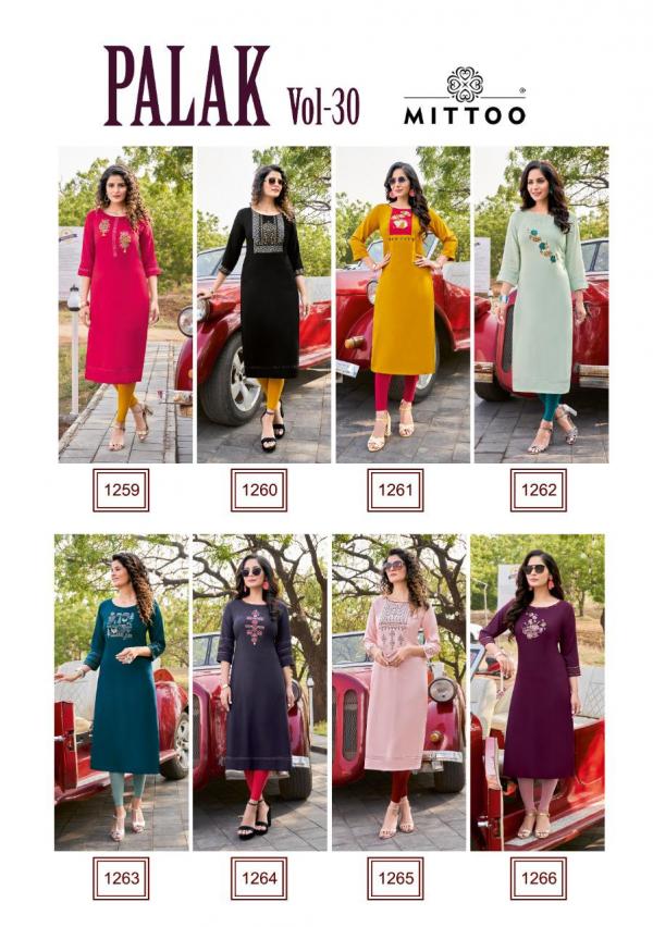 Mittoo Palak 30 Fancy Rayon Embroidery Kurti 